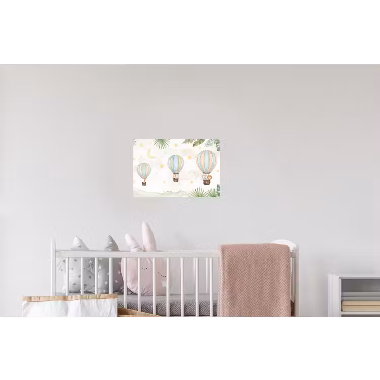 Aquarel - Luchtballonnen - Pastel Muursticker klein -kinderkamer