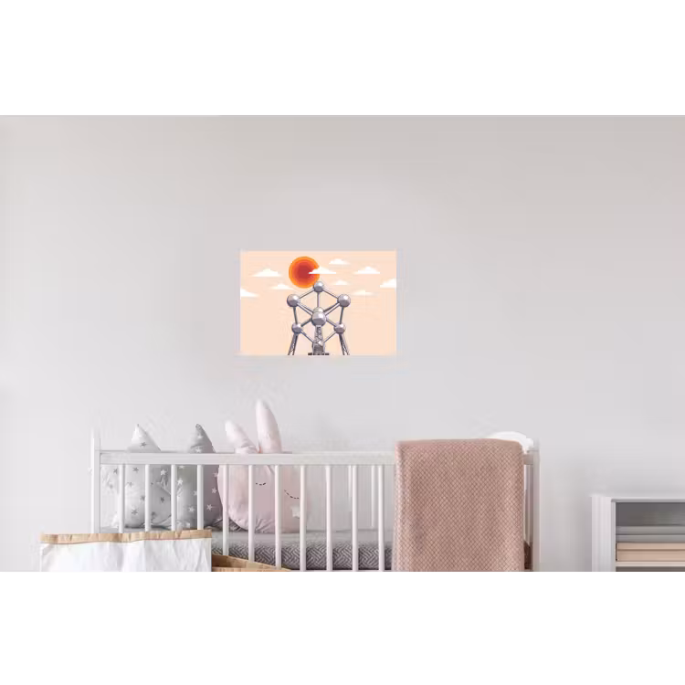 Architectuur - Geometrie - Stad - Modern - Grijs Muursticker klein -kinderkamer