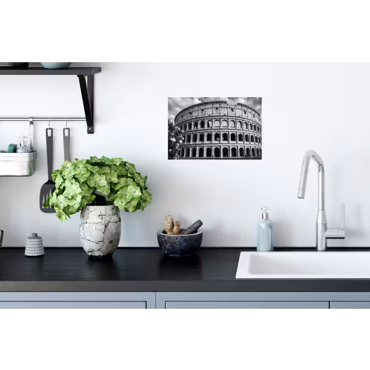 Architectuur - Colosseum - Rome - Historisch - Zwart-wit Muursticker klein -keuken