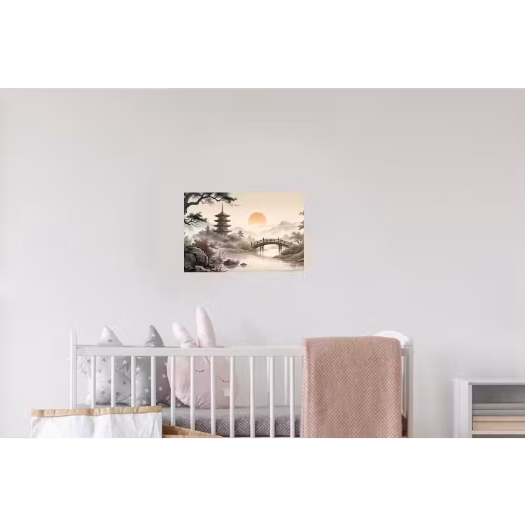 Azië - Landschap - Kleurrijk Muursticker klein -kinderkamer