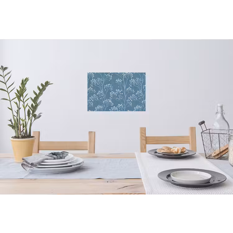 Takken - Bessen - Patroon - Lichtblauw Muursticker klein 286 -eettafel