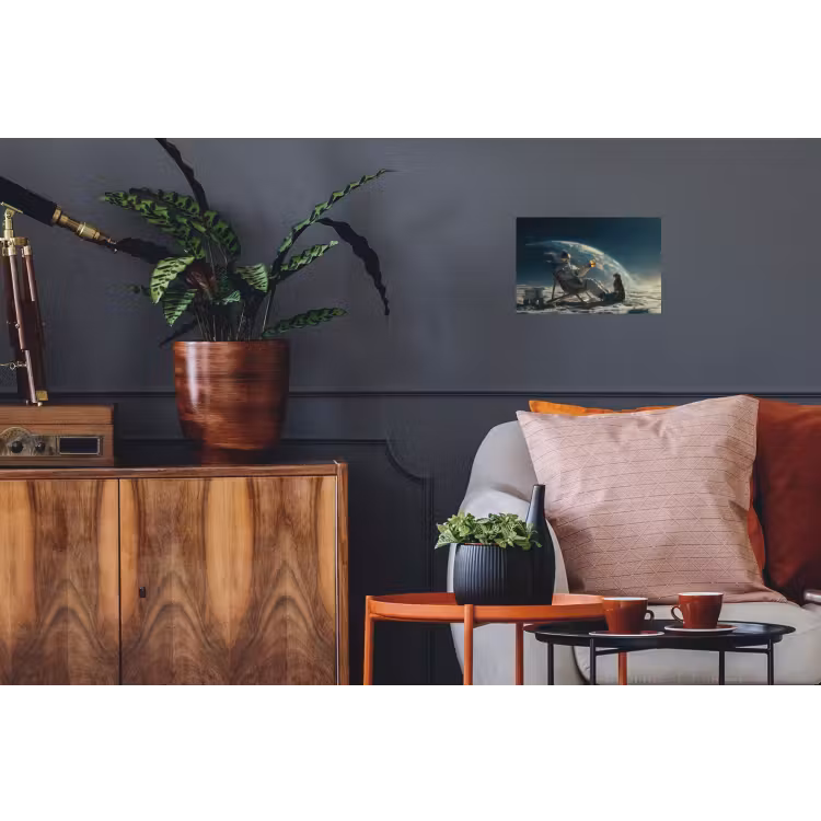 Astronaut - Kat - Glas - Stoel Muursticker klein -kamerbank