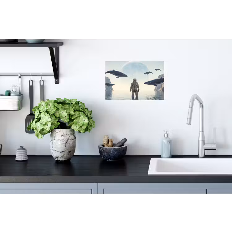 Wandtattoo – Astronaut – Wal – Fantasie - Ruimtevaarder - Walvis - Fantasie Muursticker klein