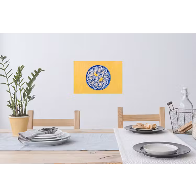 Oesters - Citroen - IJs - Modern - Geel Muursticker klein -eettafel
