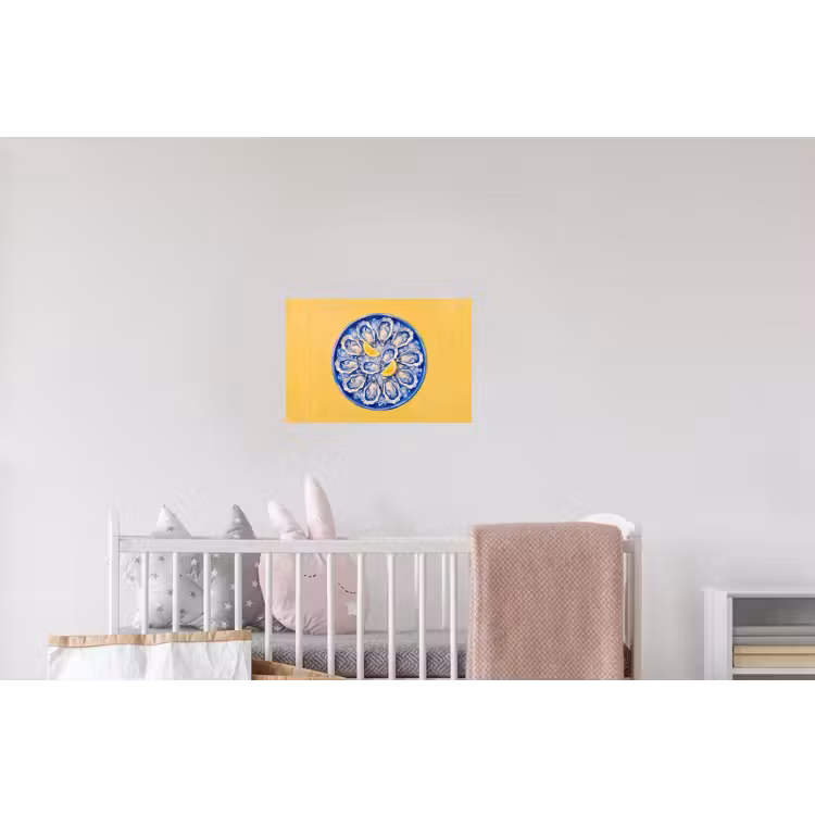 Oesters - Citroen - IJs - Modern - Geel Muursticker klein -kinderkamer