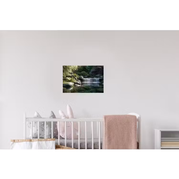 Beek - Waterval - Natuur - Groen Muursticker klein -kinderkamer