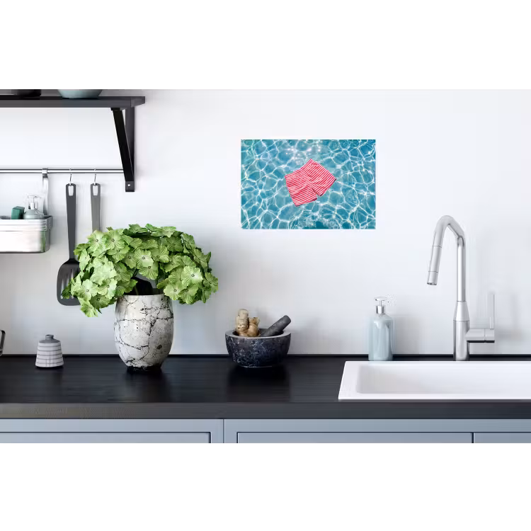 Zwemkleding - Gestreept - Water - Zomer - Rood-wit Muursticker klein -keuken