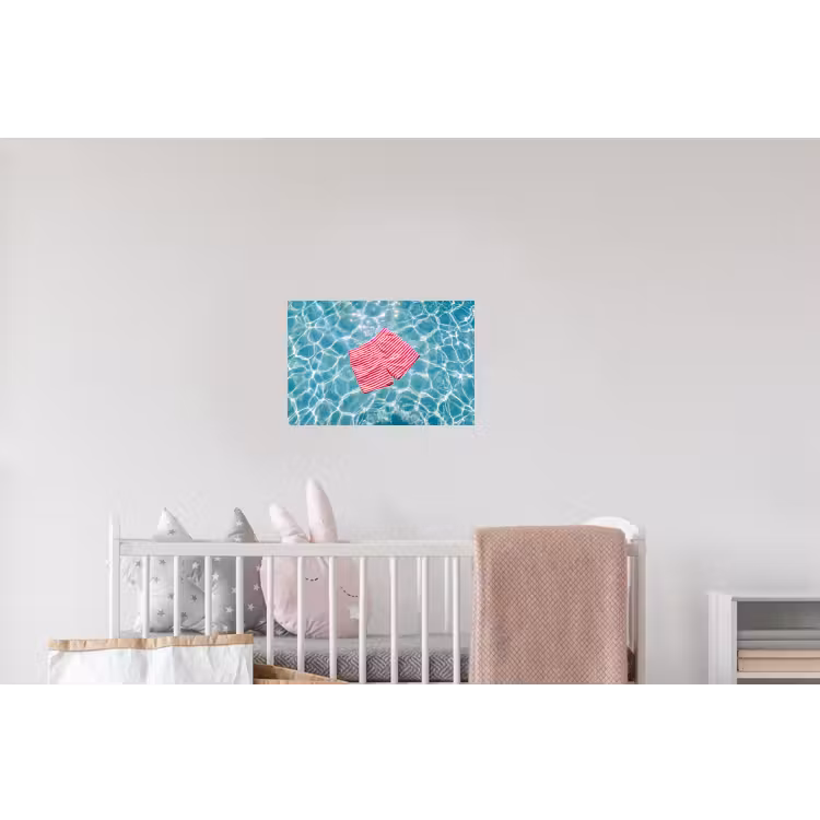 Zwemkleding - Gestreept - Water - Zomer - Rood-wit Muursticker klein -kinderkamer