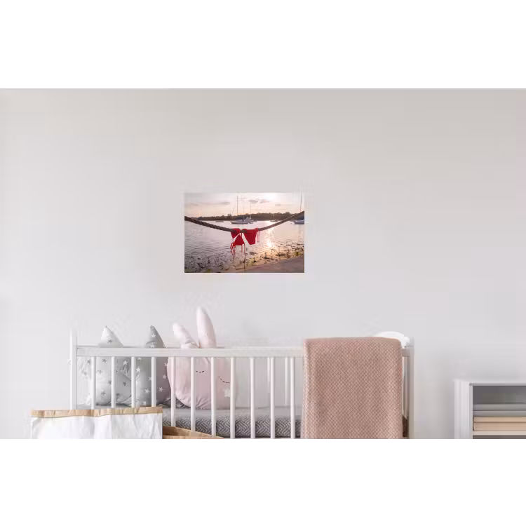 Badkleding - Rood - Zomer - Water - Zonsondergang Muursticker klein -kinderkamer