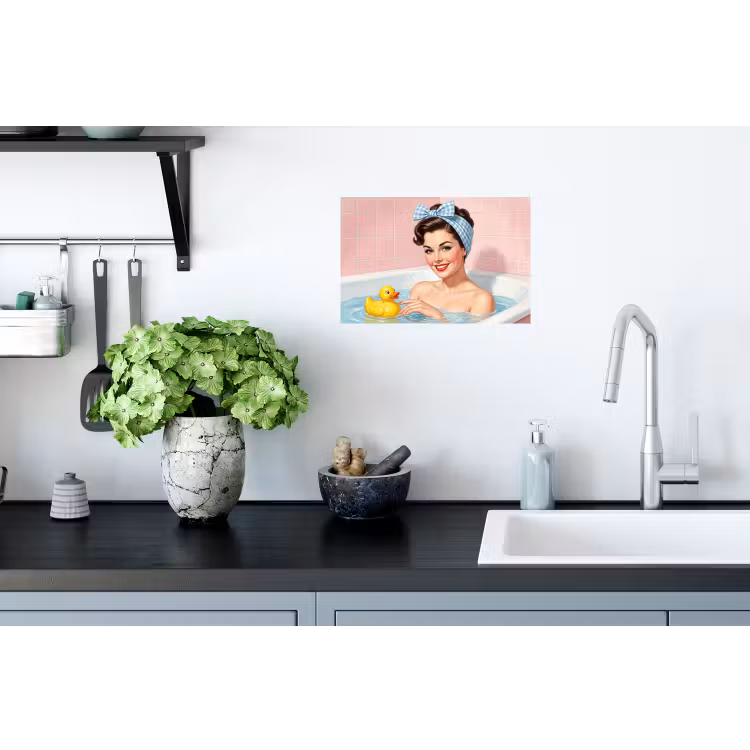 Badkamer - Eend - Blauw Muursticker klein -keuken