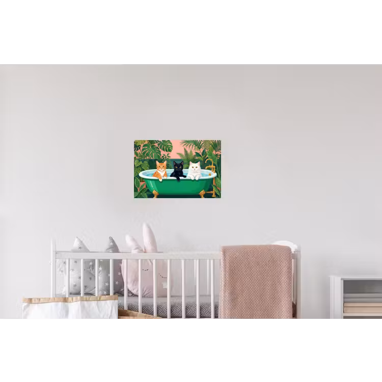 Badkamer - Kattenparade - Kleurrijk Muursticker klein -kinderkamer