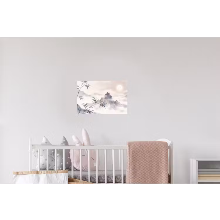 Bamboe - Azië - Grijs Muursticker klein -kinderkamer