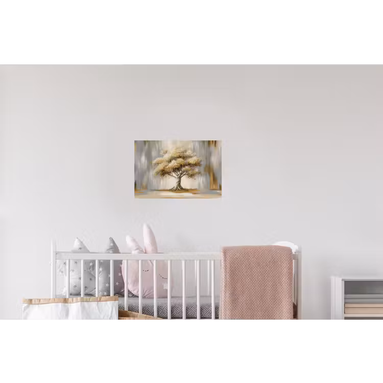 Boom - Bladeren - Abstract - Wit Muursticker klein -kinderkamer