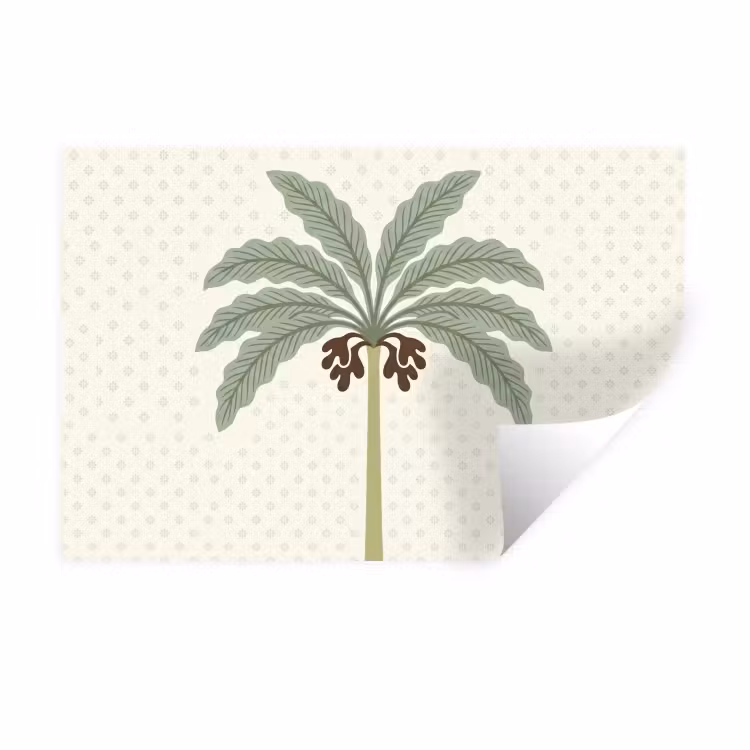 Boom - Bladeren - Groen - Decoratief - Beige Muursticker klein -3d