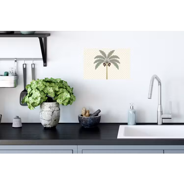 Boom - Bladeren - Groen - Decoratief - Beige Muursticker klein -keuken