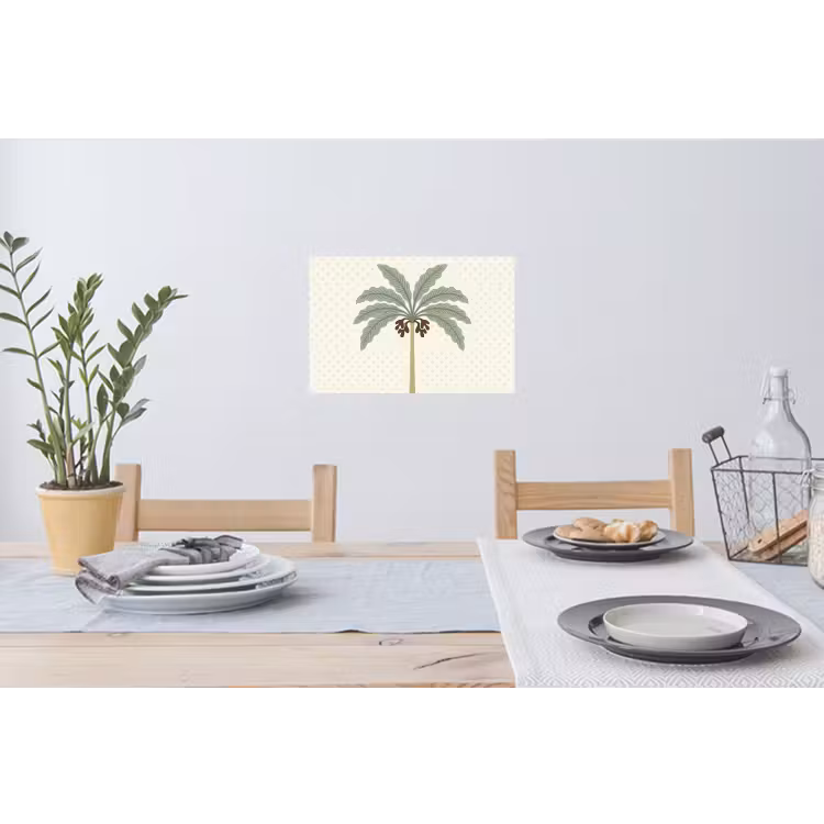 Boom - Bladeren - Groen - Decoratief - Beige Muursticker klein -eettafel