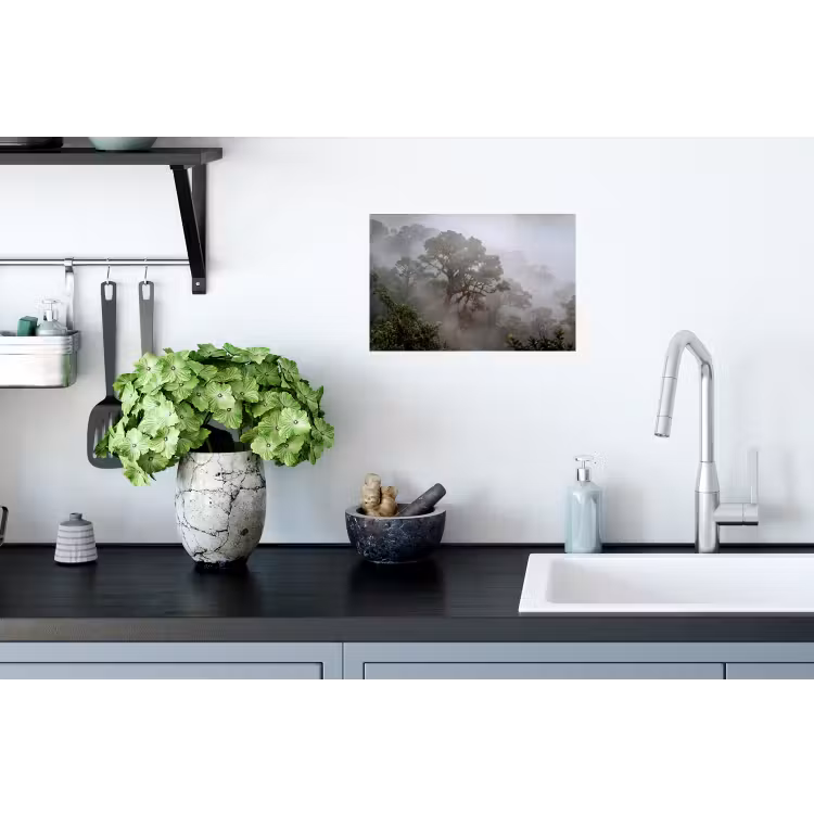 Boom - Mistig - Bos - Groen - Natuur Muursticker klein -keuken