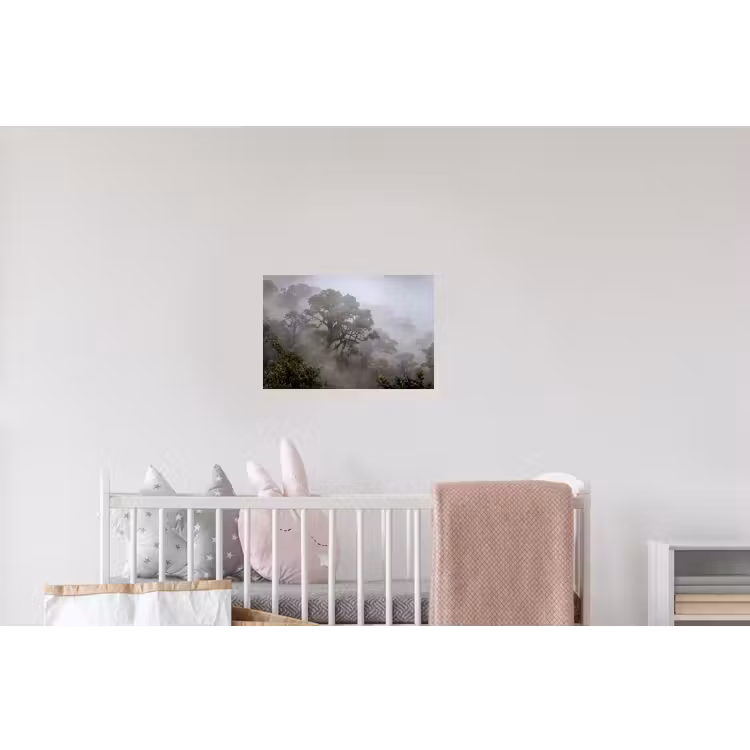 Boom - Mistig - Bos - Groen - Natuur Muursticker klein -kinderkamer