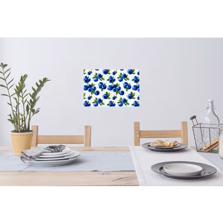Bessen - Patroon - Blauw Muursticker klein 286 -eettafel