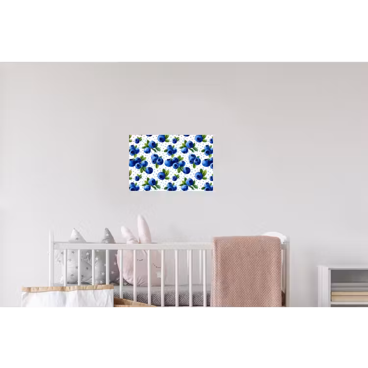 Bessen - Patroon - Blauw Muursticker klein 286 -kinderkamer