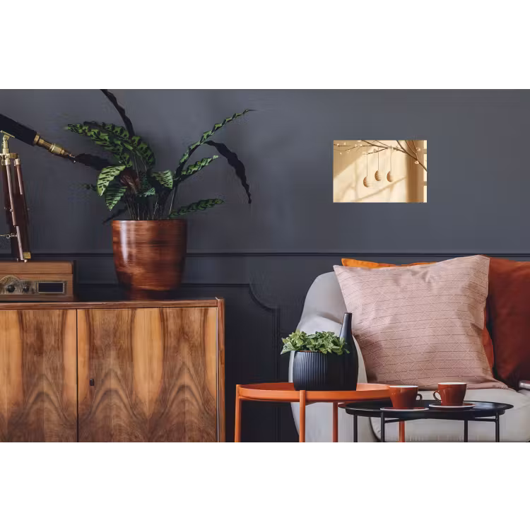 Beige - Paastak - Eieren Muursticker klein -kamerbank