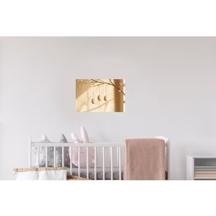 Beige - Paastak - Eieren Muursticker klein -kinderkamer