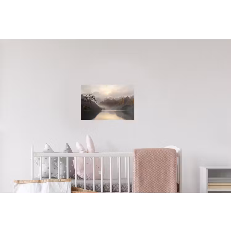 Bergen - Water - Mist - Natuur - Landschap Muursticker klein -kinderkamer