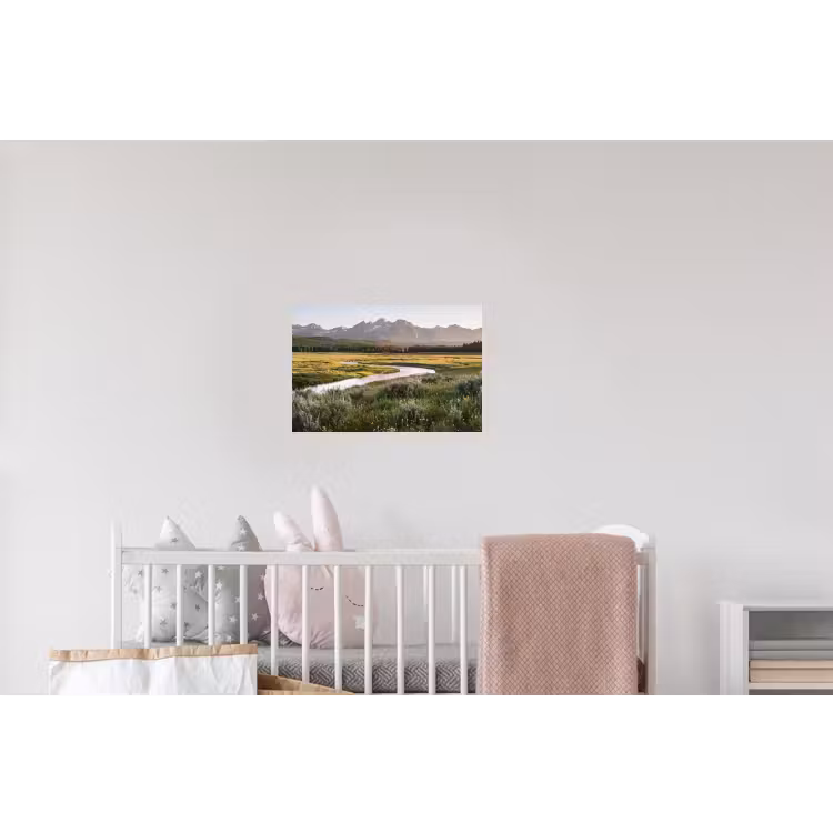 Berglandschap - Rivier - Bos Muursticker klein -kinderkamer
