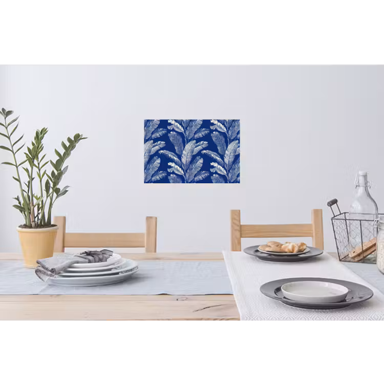 Blad - Palm - Blauw Muursticker klein 286 -eettafel