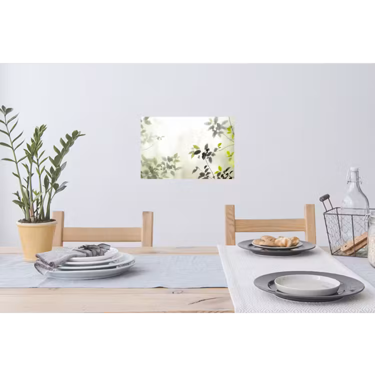 Blad - Schaduw - Natuur - Abstract - Groen Muursticker klein -eettafel