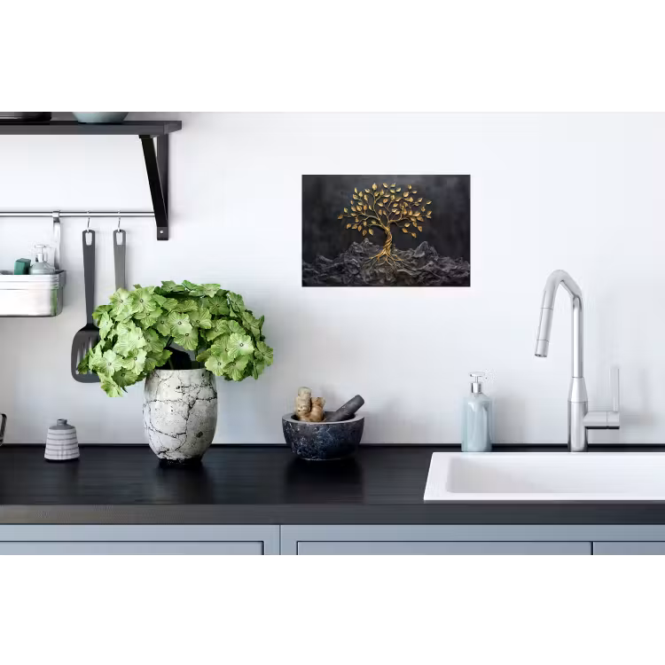 Bladeren - Goud - Boom - Rots Muursticker klein -keuken