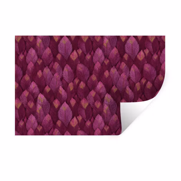 Bladeren - Patroon - Burgundy Muursticker klein 286 -3d