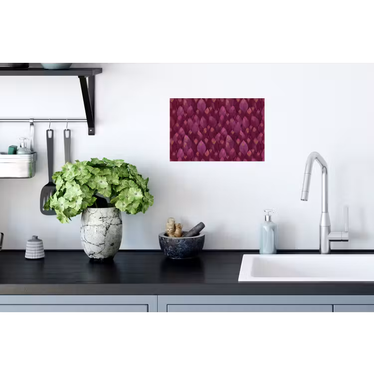 Bladeren - Patroon - Burgundy Muursticker klein 286 -keuken