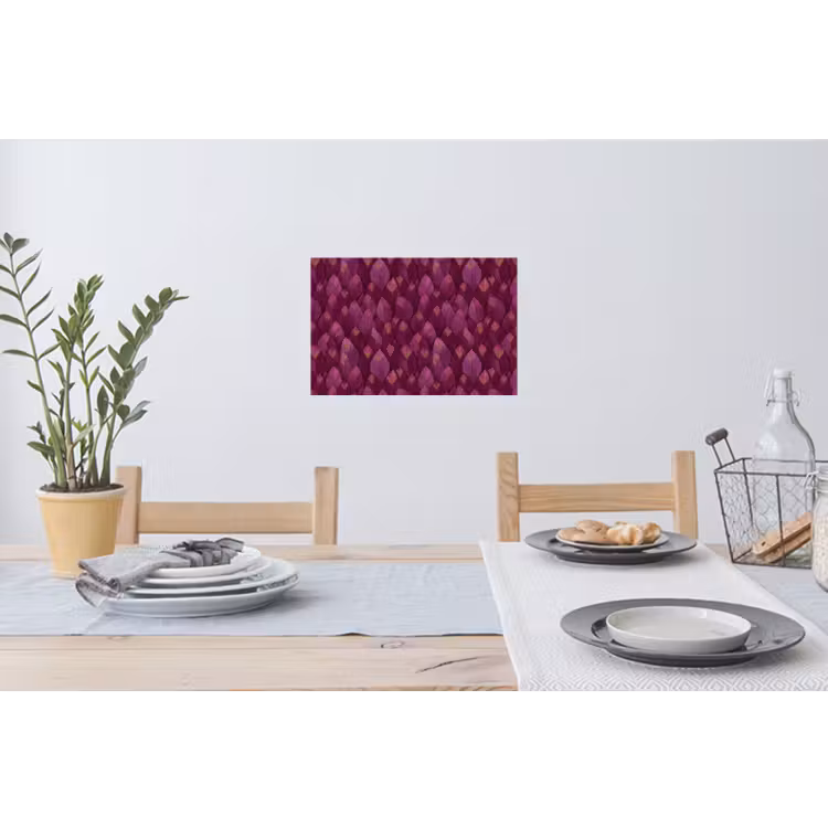 Bladeren - Patroon - Burgundy Muursticker klein 286 -eettafel
