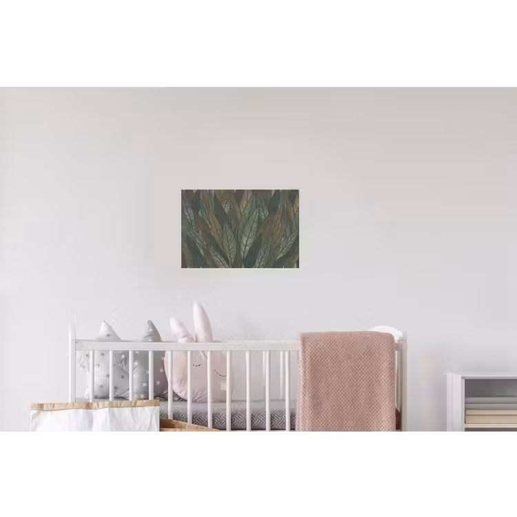Bladeren - Patroon - Gestippeld - Natuur - Groen Muursticker klein -kinderkamer