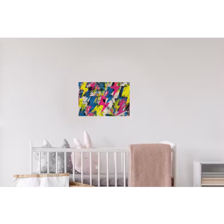 Bliksemschichten - Patroon - Marmer - Kleuren Muursticker klein -kinderkamer