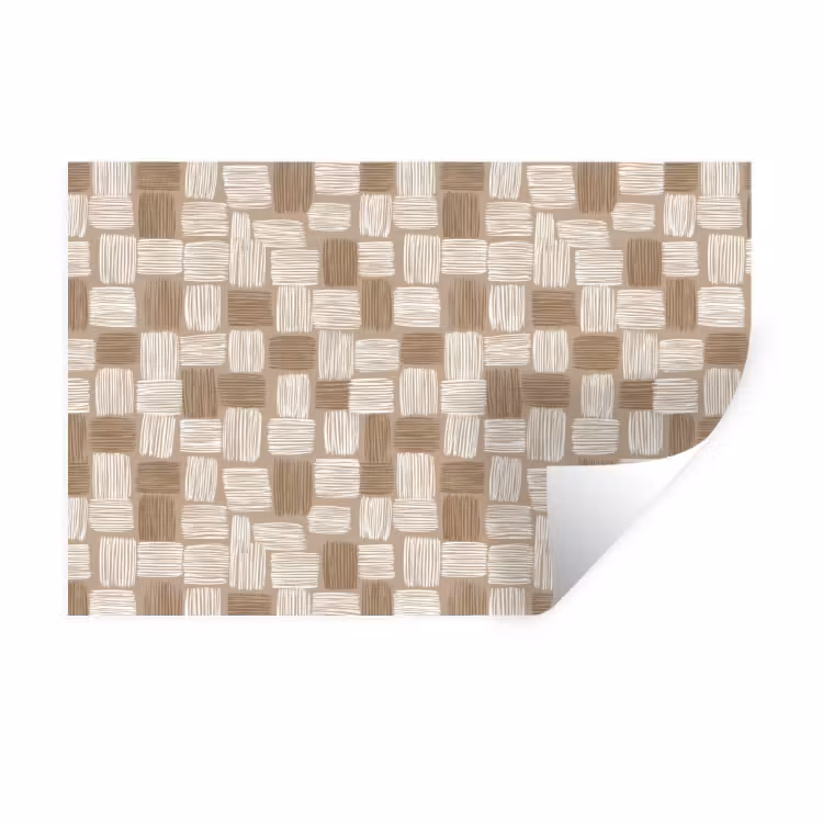 Blok - Patroon - Bruin Muursticker klein 286 -3d