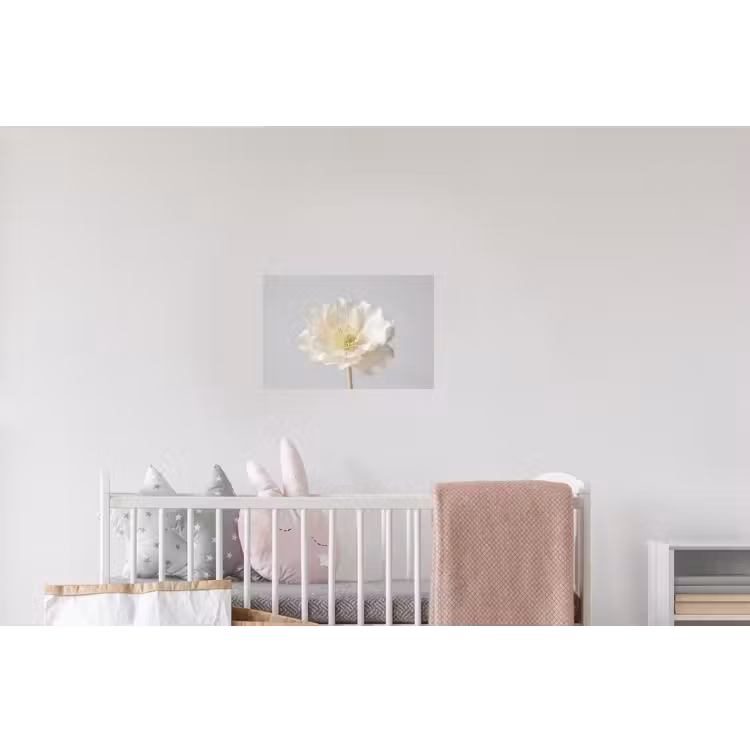 Bloem - Minimalistisch -Wit Muursticker klein -kinderkamer