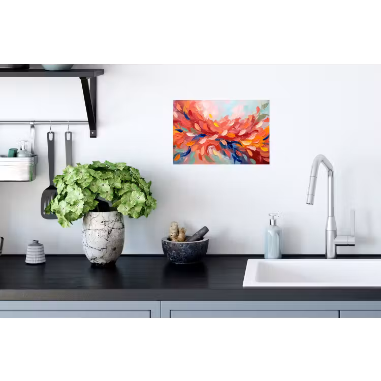Bloemen - Abstract - Kunst - Modern Muursticker klein -keuken