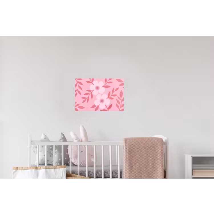 Bloemen - Abstract - Modern - Roze - Natuur Muursticker klein -kinderkamer