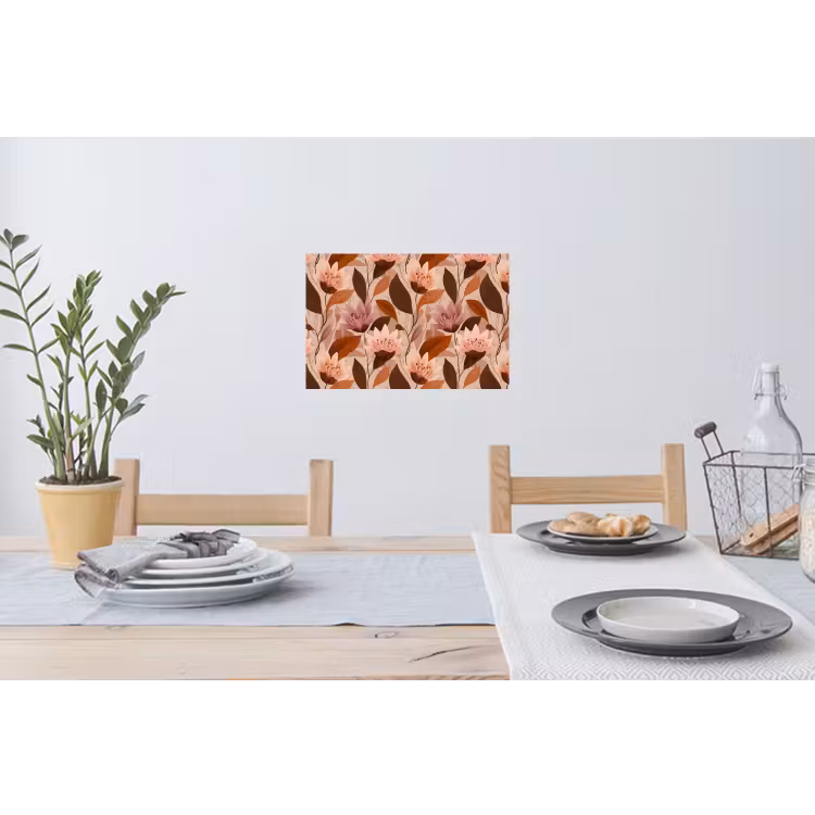 Bloemen - Bladeren - Bruin Muursticker klein 286 -eettafel