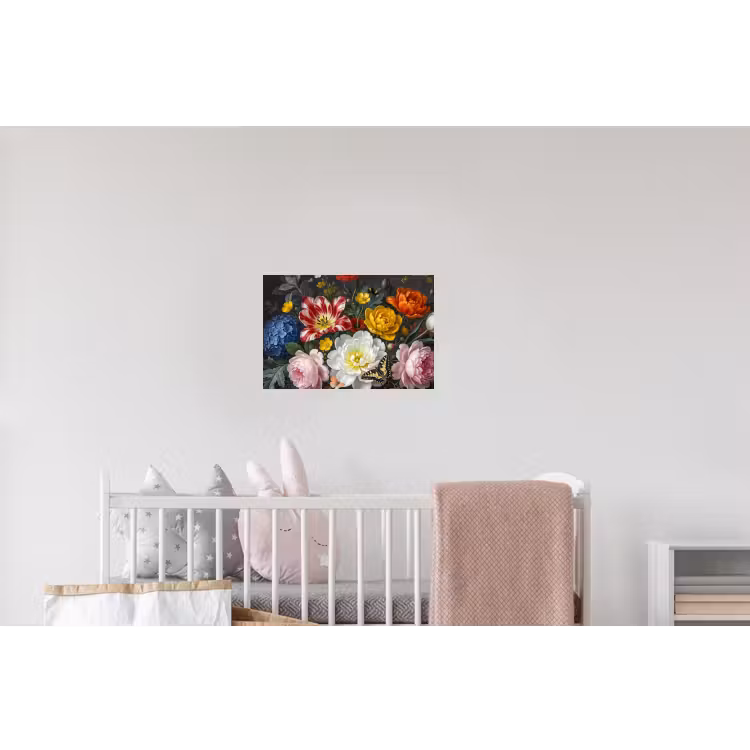 Bloemen - Boeket - Klassiek - Kleurrijk - Natuur Muursticker klein -kinderkamer