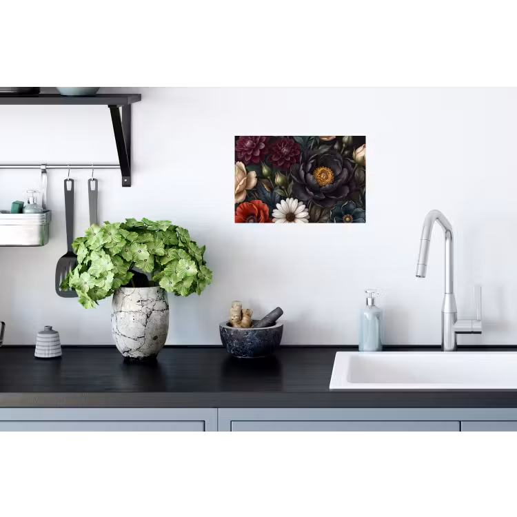 Bloemen - Boeket - Natuur - Klassiek - Weelderig Muursticker klein -keuken