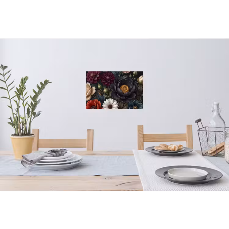 Bloemen - Boeket - Natuur - Klassiek - Weelderig Muursticker klein -eettafel