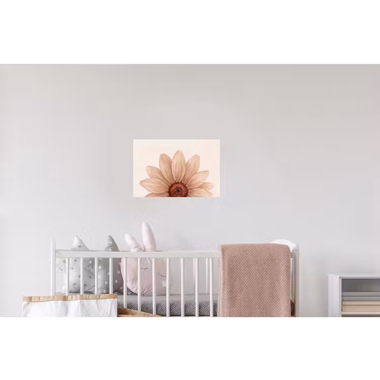 Bloemen - Bloemblad - Natuur - Aquarel - Beige Muursticker klein -kinderkamer