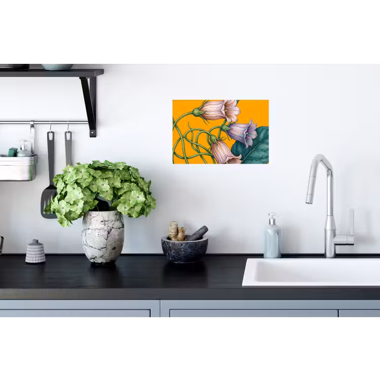 Wandtattoo – Blumen – Botanik – Gelb - Bloemen - Botanisch - Geel Muursticker klein