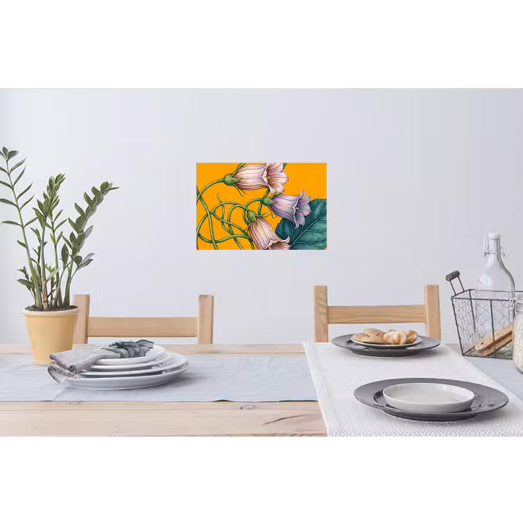 Wandtattoo – Blumen – Botanik – Gelb - Bloemen - Botanisch - Geel Muursticker klein