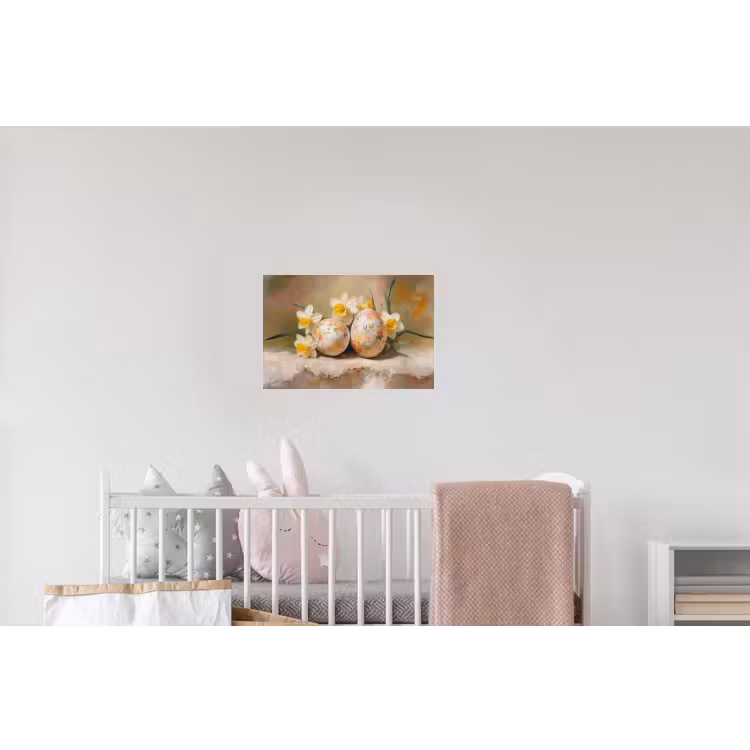 Bloemen - Eieren - Geschilderd Muursticker klein -kinderkamer