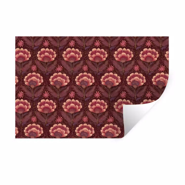 Bloemen - Waaier - Paars Muursticker klein 286 -3d