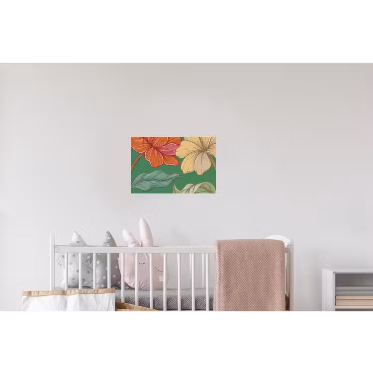 Wandtattoo – Blumen – Grün – Illustration - Bloemen - Groen - Illustratie Muursticker klein